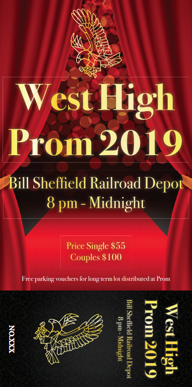 West High 2019 prom ticket West High 2019 prom ticket